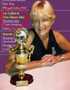 Liz Collett with Trophy - Line Dance Instructor of the year 2011